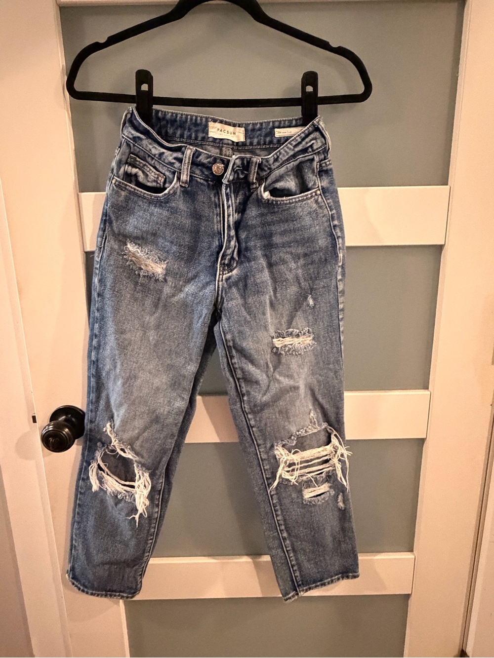 PacSun Distressed Light Blue Mom Jeans